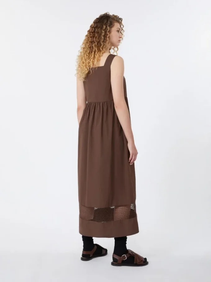 Vestido sin mangas de popelín de algodón, color chocolate Vestido sin mangas de popelín de algodón, color chocolate