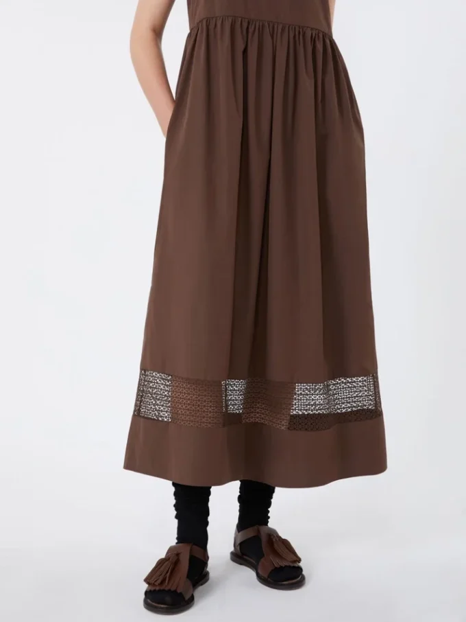 Vestido sin mangas de popelín de algodón, color chocolate Vestido sin mangas de popelín de algodón, color chocolate