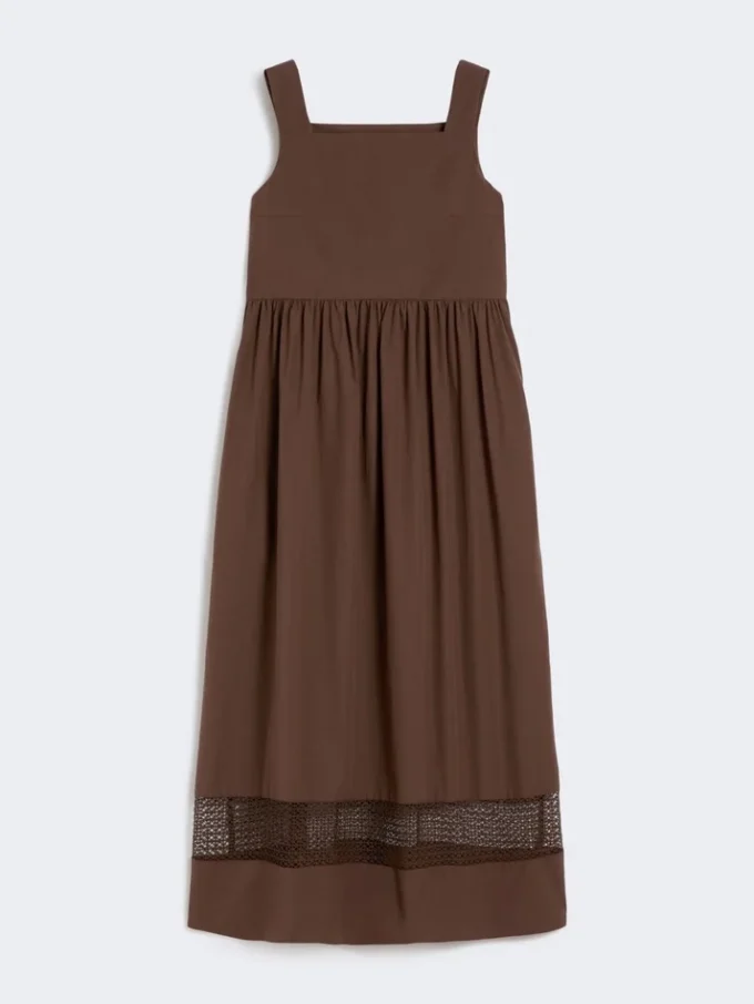 Vestido sin mangas de popelín de algodón, color chocolate Vestido sin mangas de popelín de algodón, color chocolate
