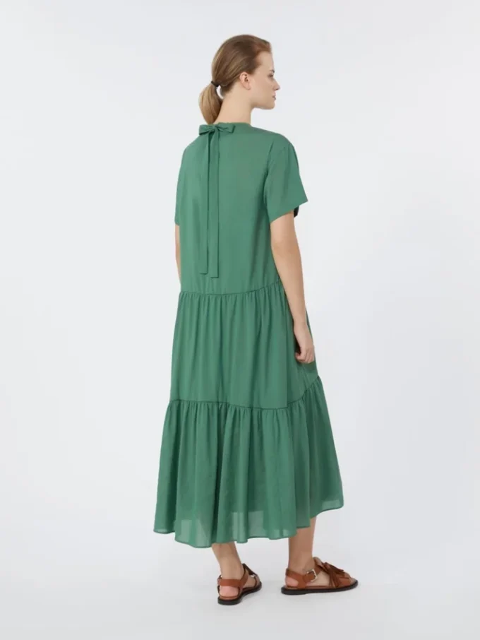 Vestido técnico de lona de algodón, verde