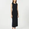 Vestido tubo de crepé de viscosa, azul ultramar Vestido tubo de crepé de viscosa, azul ultramar