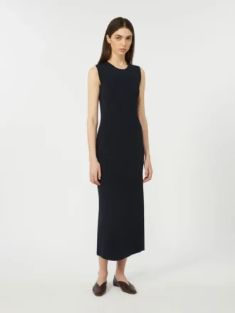 Vestido tubo de crepé de viscosa, azul ultramar