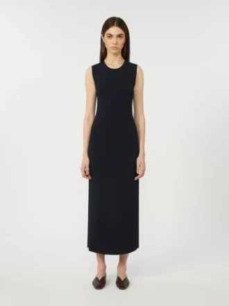 Vestido tubo de crepé de viscosa, azul ultramar
