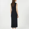 Vestido tubo de crepé de viscosa, azul ultramar Vestido tubo de crepé de viscosa, azul ultramar