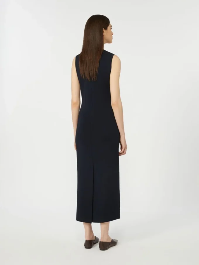 Vestido tubo de crepé de viscosa, azul ultramar Vestido tubo de crepé de viscosa, azul ultramar