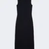 Vestido tubo de crepé de viscosa, azul ultramar Vestido tubo de crepé de viscosa, azul ultramar