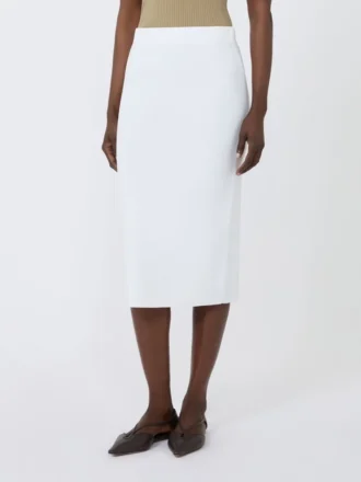 Vestido tubo de hilo de viscosa elástico, blanco óptico