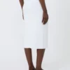 Vestido tubo de hilo de viscosa elástico, blanco óptico Vestido tubo de hilo de viscosa elástico, blanco óptico