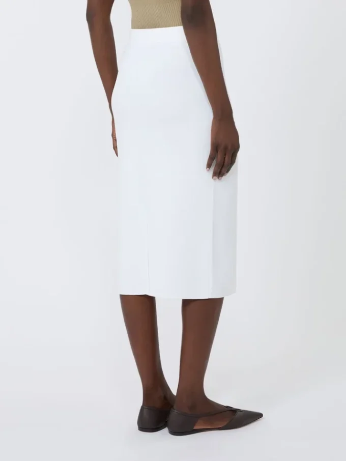 Vestido tubo de hilo de viscosa elástico, blanco óptico Vestido tubo de hilo de viscosa elástico, blanco óptico