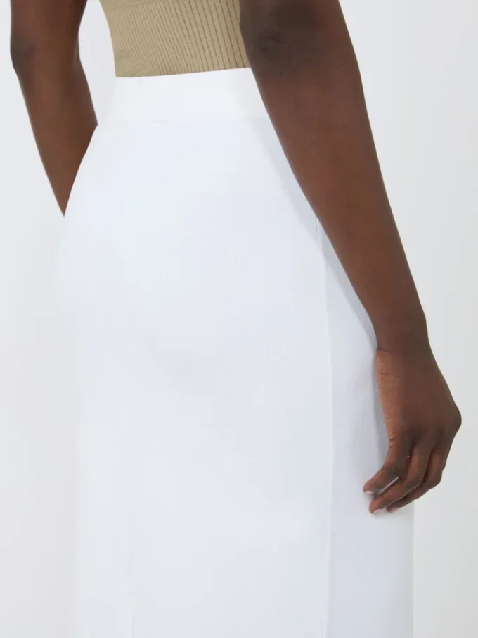 Vestido tubo de hilo de viscosa elástico, blanco óptico Vestido tubo de hilo de viscosa elástico, blanco óptico