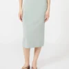 Vestido tubo de hilo de viscosa elástico, verde salvia Vestido tubo de hilo de viscosa elástico, verde salvia