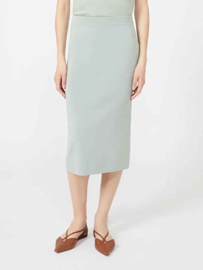 Vestido tubo de hilo de viscosa elástico, verde salvia Vestido tubo de hilo de viscosa elástico, verde salvia