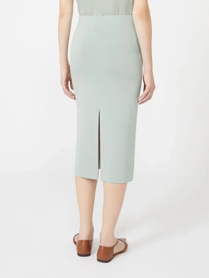 Vestido tubo de hilo de viscosa elástico, verde salvia Vestido tubo de hilo de viscosa elástico, verde salvia