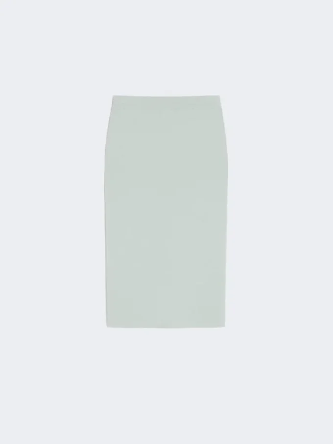 Vestido tubo de hilo de viscosa elástico, verde salvia Vestido tubo de hilo de viscosa elástico, verde salvia