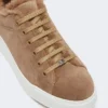 Zapatillas de ante y tejido teddy, color avellana Zapatillas de ante y tejido teddy, color avellana