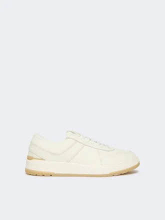 Zapatillas de caña baja de piel ablandada, blancas