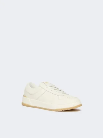 Zapatillas de caña baja de piel ablandada, blancas