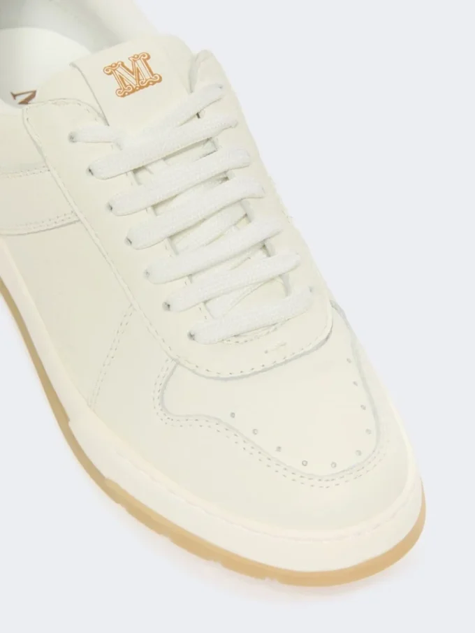 Zapatillas de caña baja de piel ablandada, blancas Zapatillas de caña baja de piel ablandada, blancas