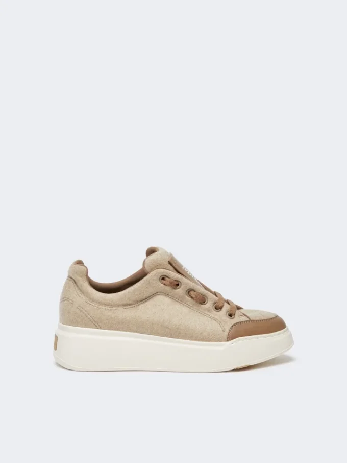 Zapatillas de cachemira repelentes al agua, color beige Zapatillas de cachemira repelentes al agua, color beige