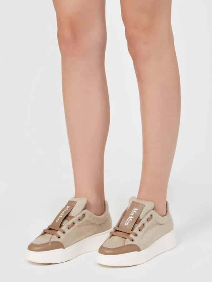 Zapatillas de cachemira repelentes al agua, color beige Zapatillas de cachemira repelentes al agua, color beige