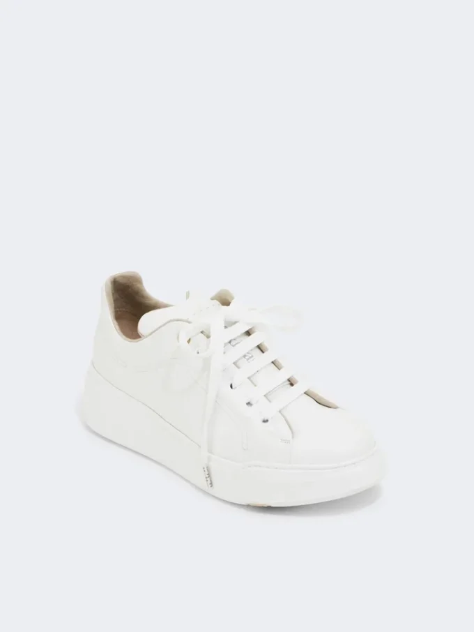 Zapatillas de piel, blanco óptico Zapatillas de piel, blanco óptico