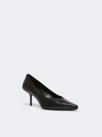 Zapatos de salón de piel lisa, negros
